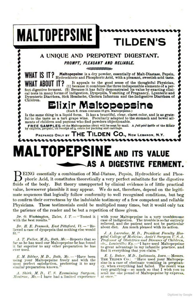 Maltopepsin Ad [source:google books]